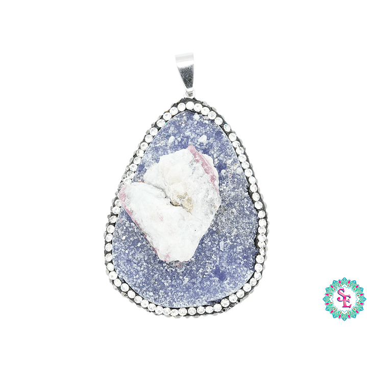 IMITACIÓN DRUSA DIJE MORADA LILA 7 BORDE CIRCON 55*36MM  1