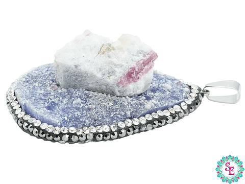 IMITACIÓN DRUSA DIJE MORADA LILA 7 BORDE CIRCON 55*36MM 