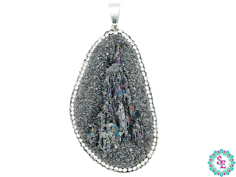 IMITACIÓN DRUSA DIJE NEGRA 10 BORDE CIRCON 55*36MM