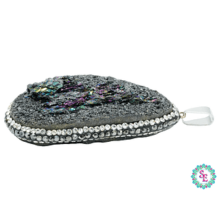 IMITACIÓN DRUSA DIJE NEGRA 10 BORDE CIRCON 55*36MM