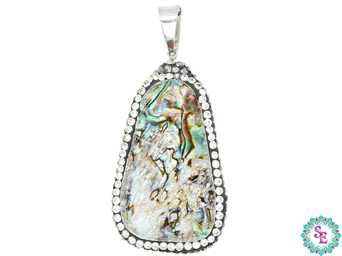 IMITACIÓN DRUSA DIJE NACAR BORDE CIRCON 42*26MM