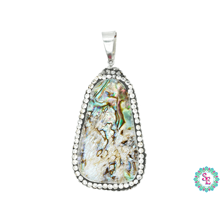 IMITACIÓN DRUSA DIJE NACAR BORDE CIRCON 42*26MM 1