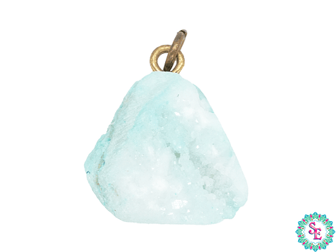 IMITACIÓN DRUSA DIJE COLOR AZUL TURQUEZA PASTEL ARGOLLA