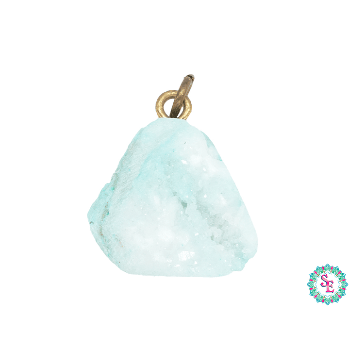 IMITACIÓN DRUSA DIJE COLOR AZUL TURQUEZA PASTEL ARGOLLA 1