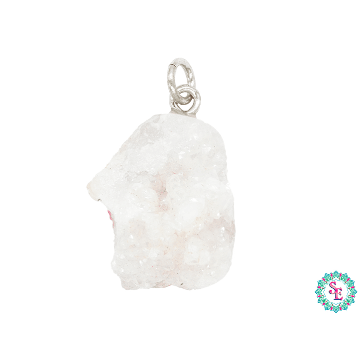 IMITACIÓN DRUSA DIJE COLOR  PASTEL ARGOLLA PLATEADA 1