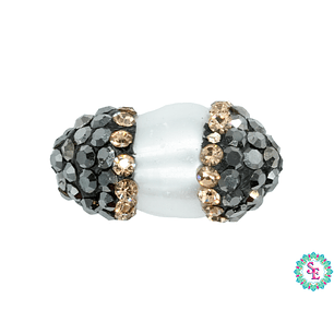 DIJE SEPARADOR CIRCON DORADO  PERLA 13*8MM