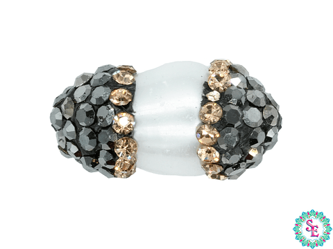 DIJE SEPARADOR CIRCON DORADO  PERLA 13*8MM