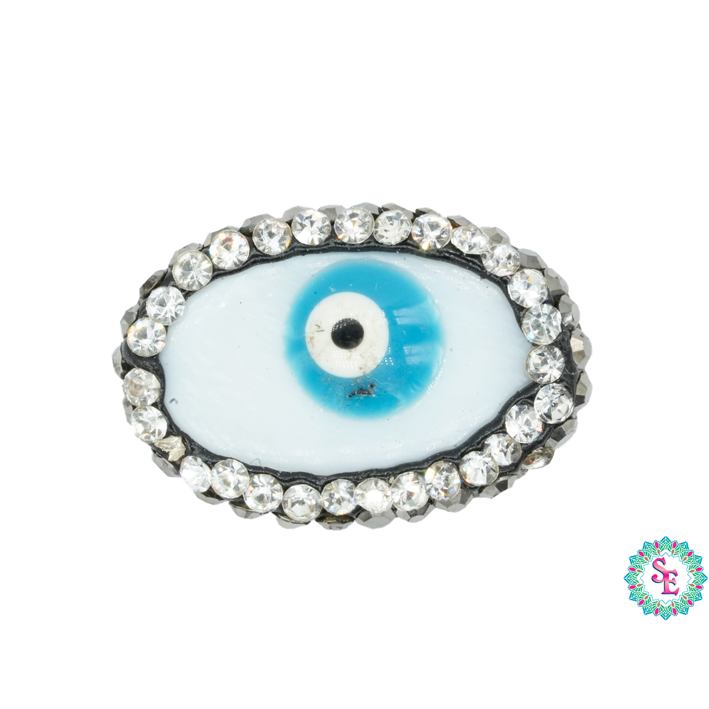 DIJE SEPARADOR CIRCON NACAR OJO AZUL OVALO 21 1