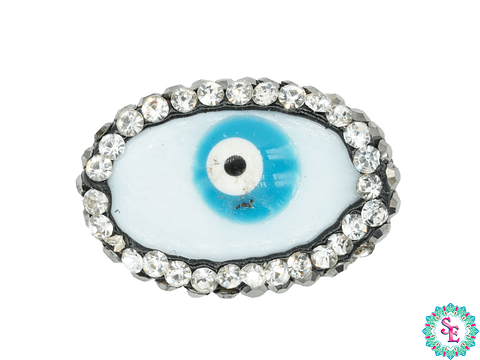 DIJE SEPARADOR CIRCON NACAR OJO AZUL OVALO 21