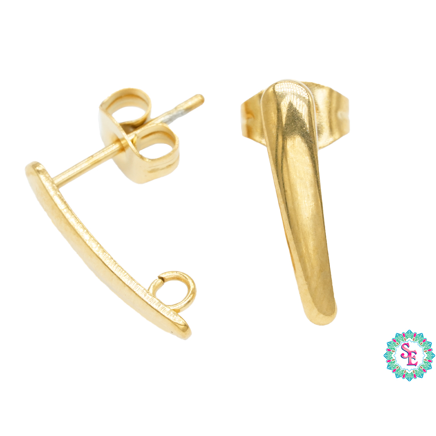 ACERO DORADO TOPO 25 LARGO OVALO PEQUEÑO 15*3MM  1