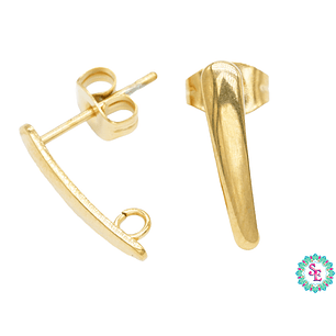 ACERO DORADO TOPO 25 LARGO OVALO PEQUEÑO 15*3MM 