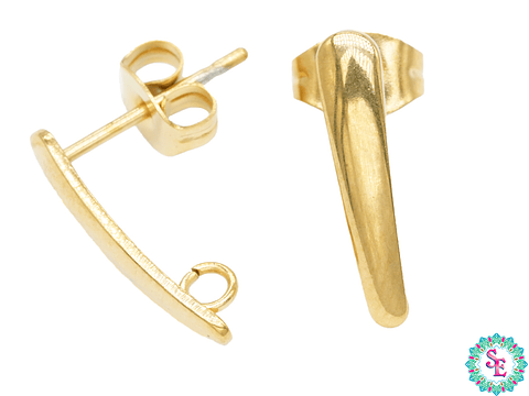 ACERO DORADO TOPO 25 LARGO OVALO PEQUEÑO 15*3MM 