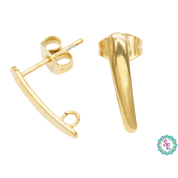 ACERO DORADO TOPO 25 LARGO OVALO PEQUEÑO 15*3MM  1