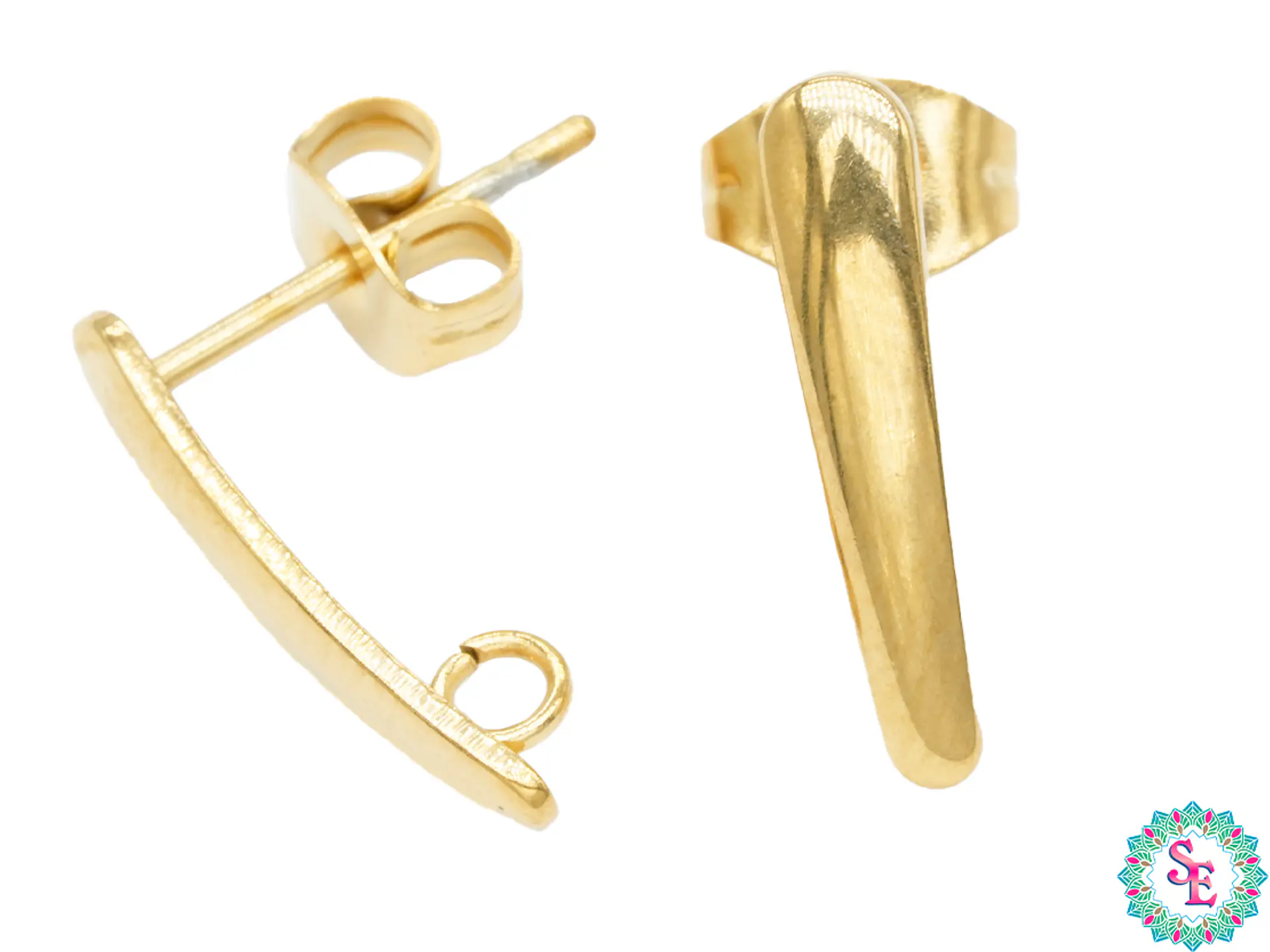 ACERO DORADO TOPO 25 LARGO OVALO PEQUEÑO 15*3MM  1