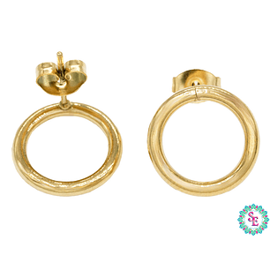 ACERO DORADO TOPO REDONDO HUECO 14MM 