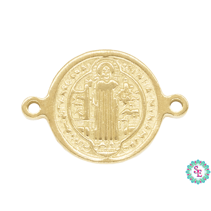 ACERO DORADO CENTRO PULSERA SAN BENITO 12MM 1