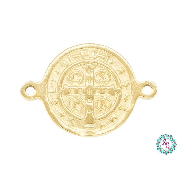 ACERO DORADO CENTRO PULSERA SAN BENITO 12MM 2