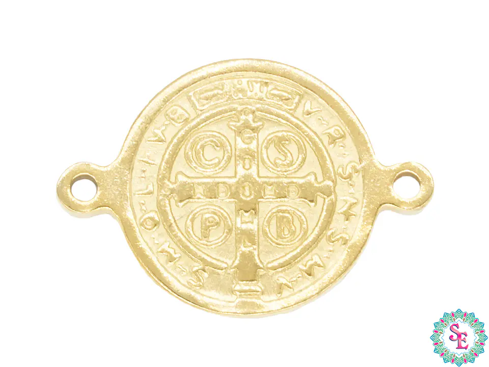 ACERO DORADO CENTRO PULSERA SAN BENITO 12MM 2