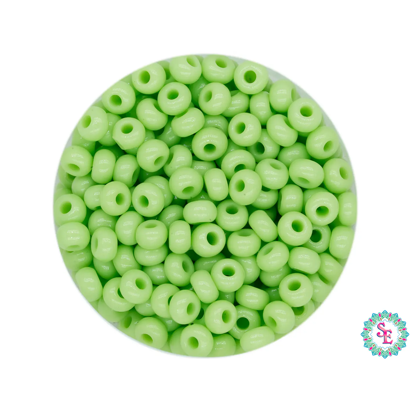 CHAQUIRA CHECA 8/0 VERDE BICHE X 20 GRAMOS (792 UND APROX) 1