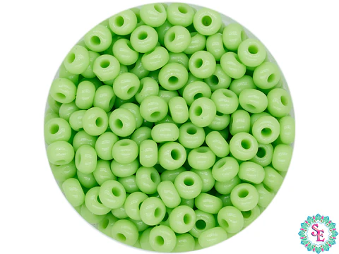 CHAQUIRA CHECA 8/0 VERDE BICHE X 20 GRAMOS (792 UND APROX)