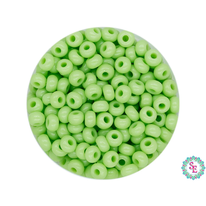 CHAQUIRA CHECA 8/0 VERDE BICHE X 20 GRAMOS (792 UND APROX) 1