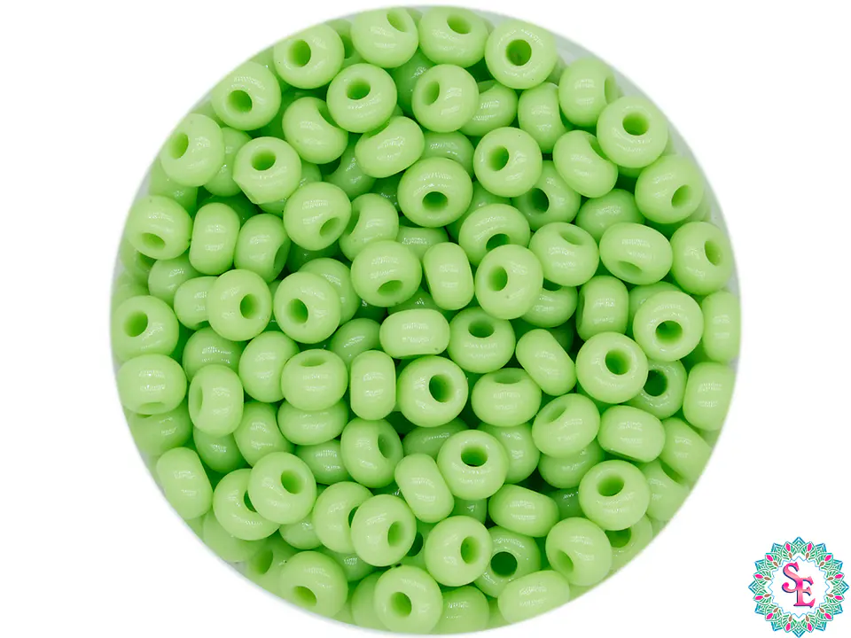 CHAQUIRA CHECA 8/0 VERDE BICHE X 20 GRAMOS (792 UND APROX) 1