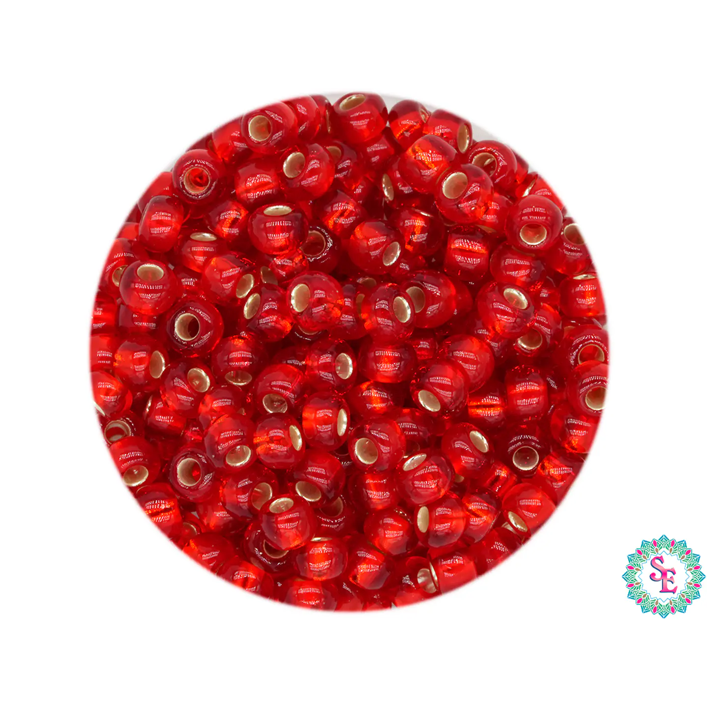 CHAQUIRA CHECA 8/0 (3MM) ROJO BRILLANTE  X 20 GRAMOS (792 UND APROX) 1