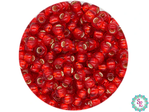 CZECH BEADS 8/0 (3MM) BRIGHT RED X 20 GRAMS (792 UND APPROX)