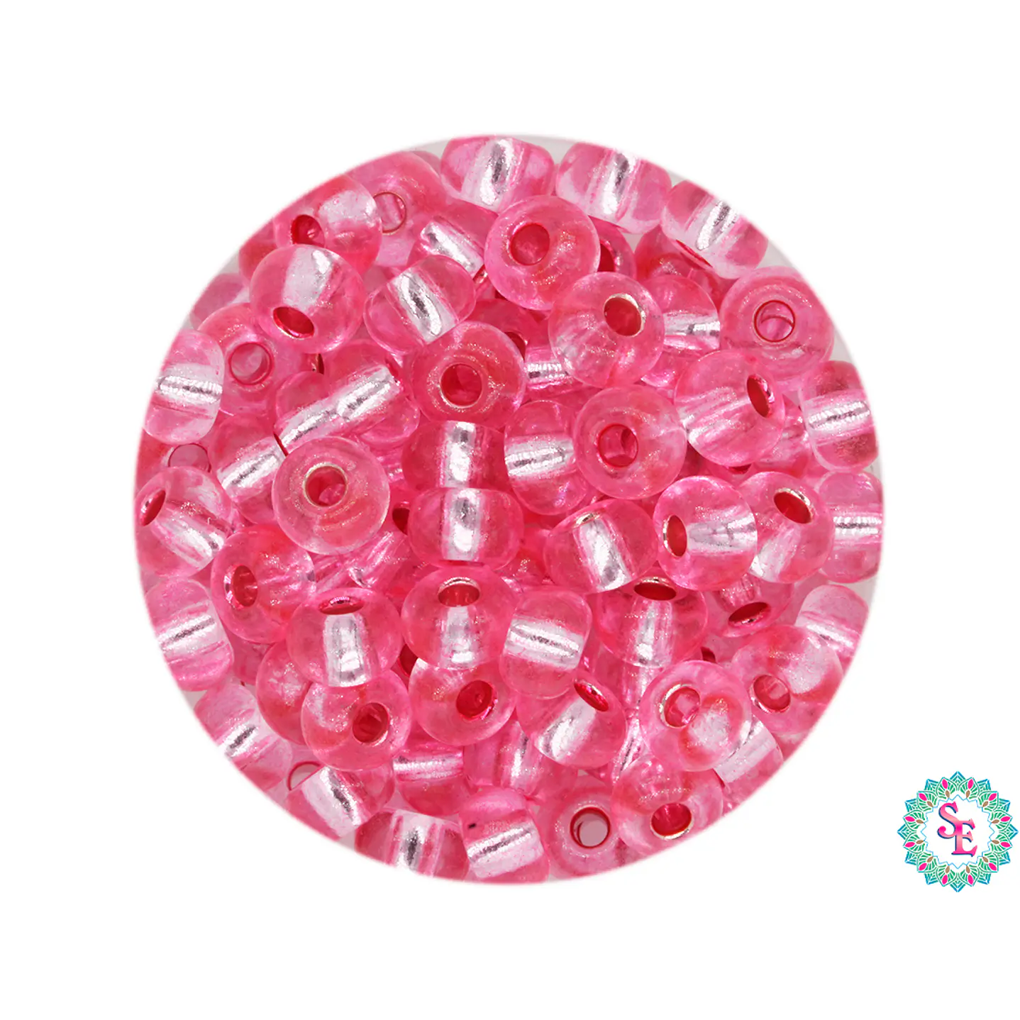 CHAQUIRA CHECA 6/0 ROSADO BRILLANTE X-20 GRAMOS ( 296 UNIDADES APROX ) 1