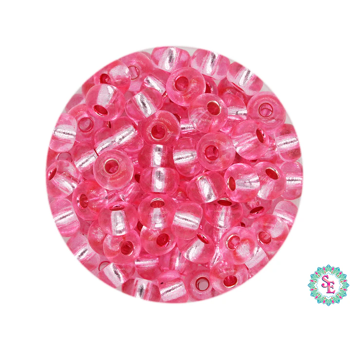 CHAQUIRA CHECA 6/0 ROSADO BRILLANTE X-20 GRAMOS ( 296 UNIDADES APROX ) 1
