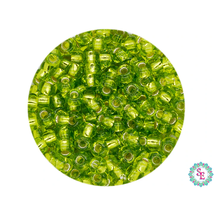 CHAQUIRA CHECA 8/0 VERDE LIMON BRILLANTE  X 20 GRAMOS ( 792 UNIDADES APROX ) 1