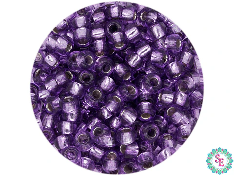 CHAQUIRA CHECA 8/0 LILA BRILLANTE X 20 GRAMOS (792 UND APROX )