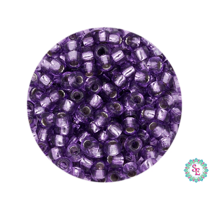 CHAQUIRA CHECA 8/0 LILA BRILLANTE X 20 GRAMOS (792 UND APROX ) 1