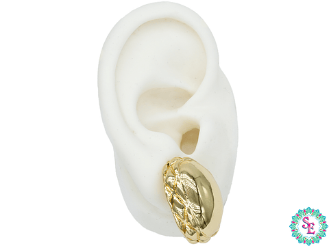 RODIO TERMINADO DORADO TOPO 74  OVALO LISO BORDE RELIEVE 25*20MM