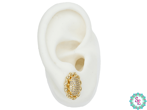 RODIO TERMINADO DORADO TOPO  OVALO ZIRCON BORDE ENTORCHADO  17*13MM