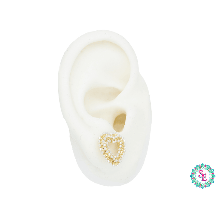 RODIO TERMINADO DORADO TOPO 82  CORAZON BORDE PERLAS 14MM 1