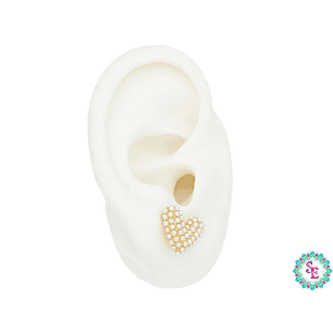 RODIO TERMINADO DORADO TOPO 83  CORAZON GORDO PERLAS 14MM 