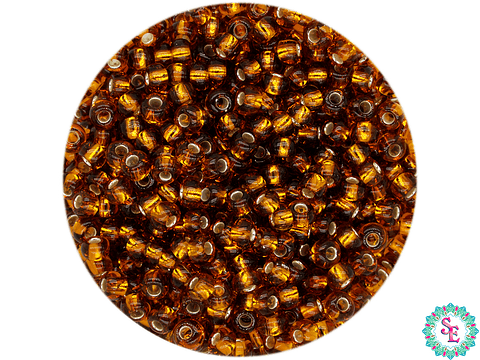 CHAQUIRA CHECA 10/0 (2MM) OCRE BRILLANTE X 20GRAMOS ( 2020 UNIDADES APROX )