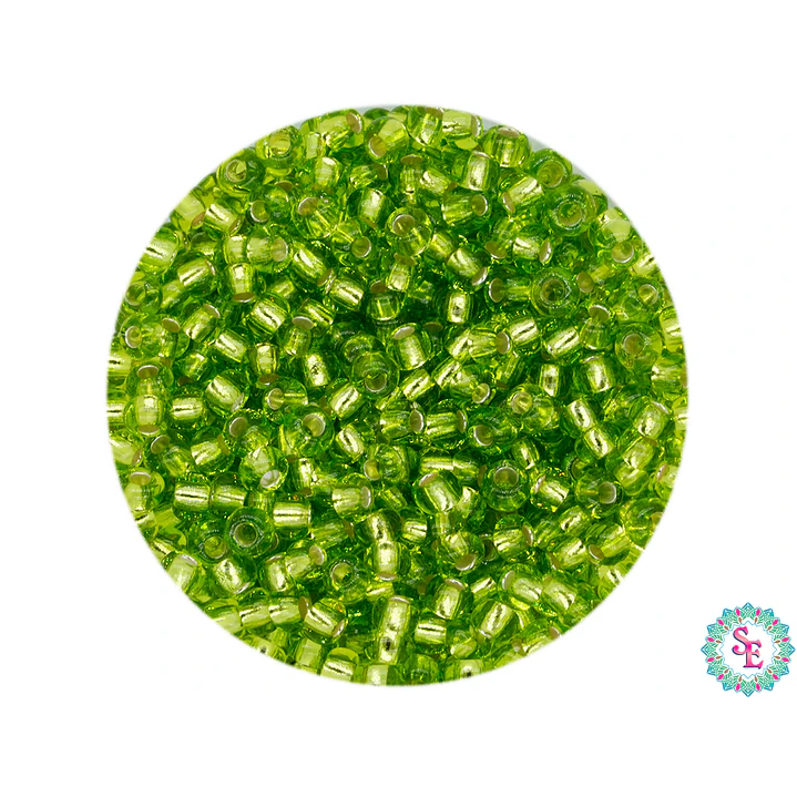 CHAQUIRA CHECA 10/0 (2MM) VERDE LIMON BRILLANTE PAQUETE X 20 GRAMOS (2020 UNIDADES APROX) 1