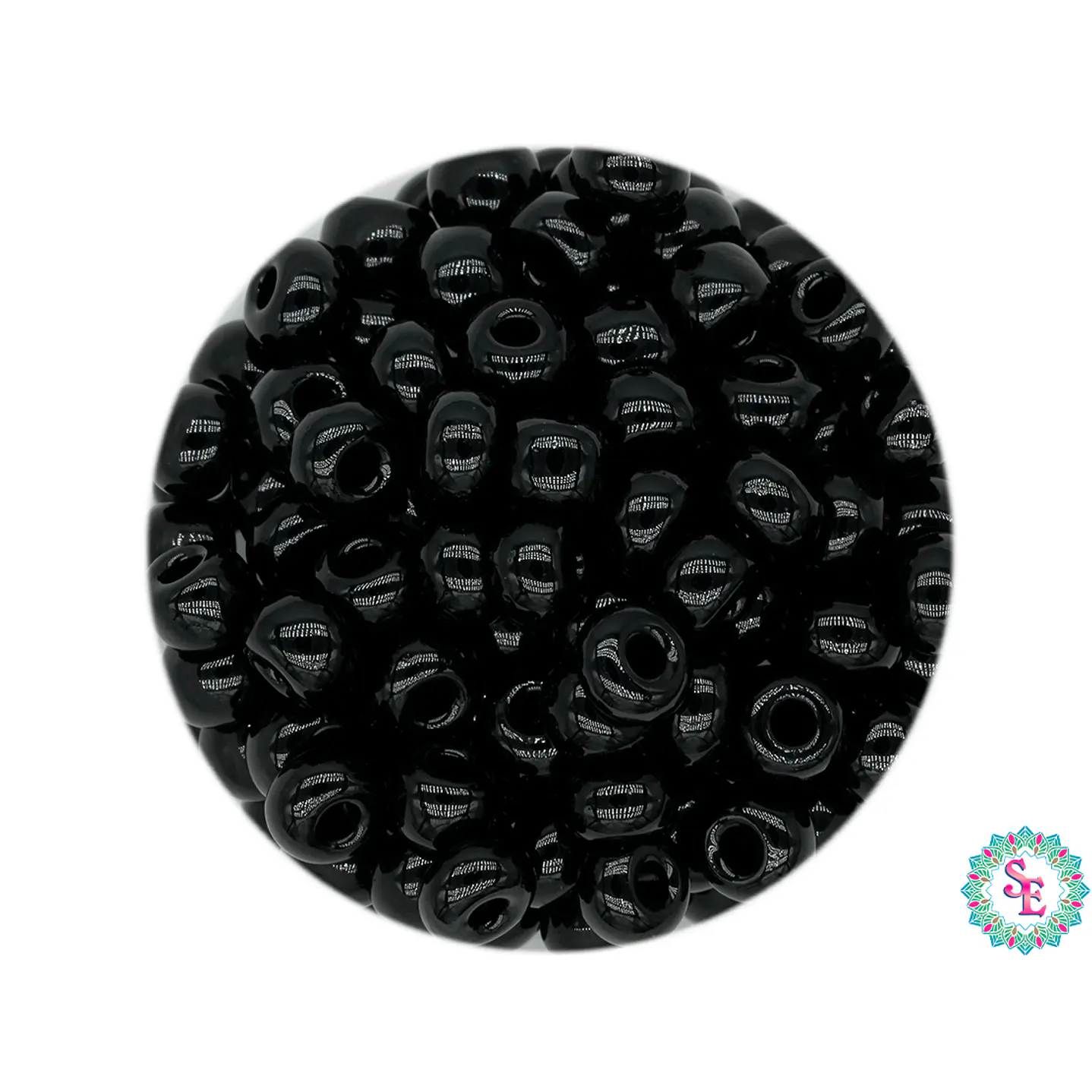 CZECH BEADS 6/0 (4MM) BLACK X 20 GRAMS (296 UNIT APPROX) 1