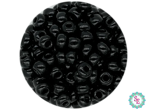 CZECH BEADS 6/0 (4MM) BLACK X 20 GRAMS (296 UNIT APPROX)