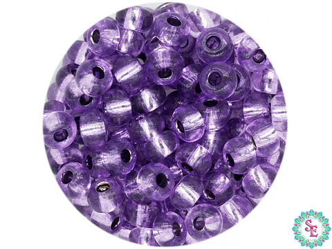 CHAQUIRA CHECA 6/0 LILA BRILLANTE PAQUETE X 20 GRAMOS ( 296 UNIDADES APROX)