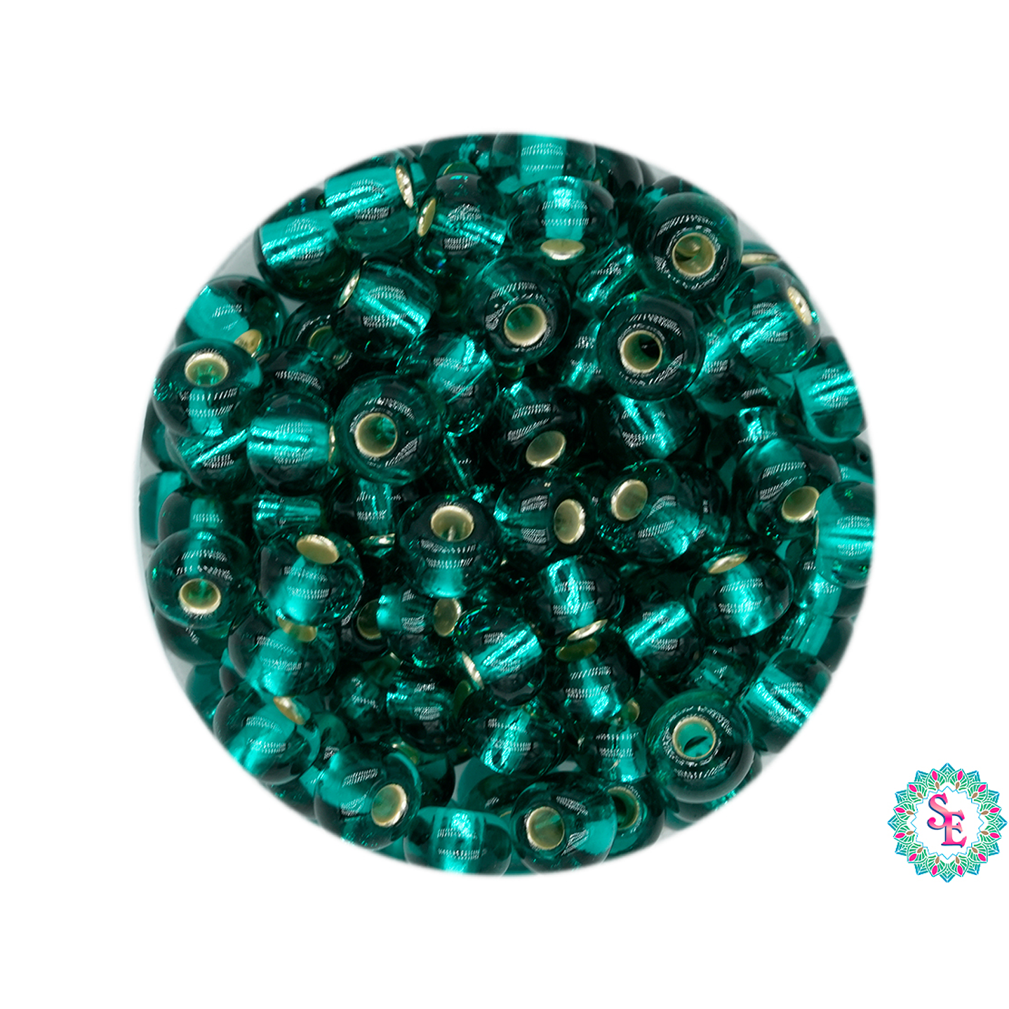 CZECH BEADS 6/0 (4MM) GREEN ZIRCON BRILLIANT X 20 GRAMS (296 UNITS APPROX) 1