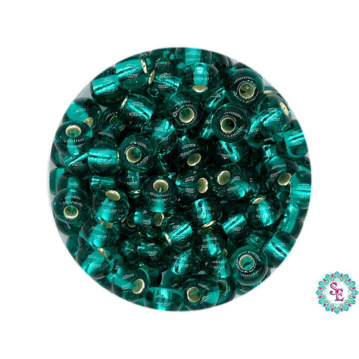 CZECH BEADS 6/0 (4MM) GREEN ZIRCON BRILLIANT X 20 GRAMS (296 UNITS APPROX) 1