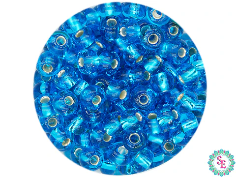 CZECH BEADS 6/0 (4MM) BRILLIANT LIGHT BLUE X 20 GRAMS (296 UNIT APPROX)