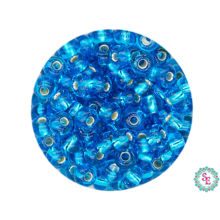 CZECH BEADS 6/0 (4MM) BRILLIANT LIGHT BLUE X 20 GRAMS (296 UNIT APPROX) 1