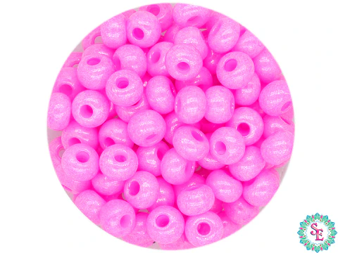 CHAQUIRA CHECA 6/0 (4MM) FUCSIA PERLADO X 20 GRAMOS (296 UNIDADES APROX)