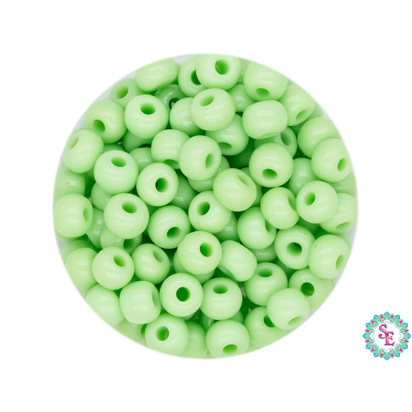 CHAQUIRA CHECA 6/0 VERDE BICHE PAQUETE X 20 GRAMOS (296 UNIDADES APROX) 1