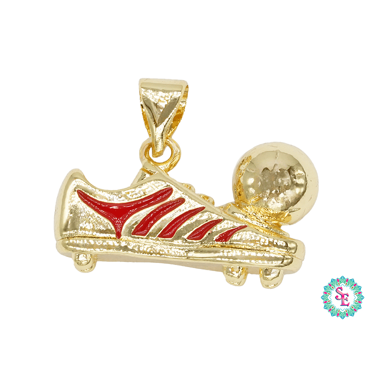 RODIO DORADO DIJE GUAYO ROJO 15MM  1