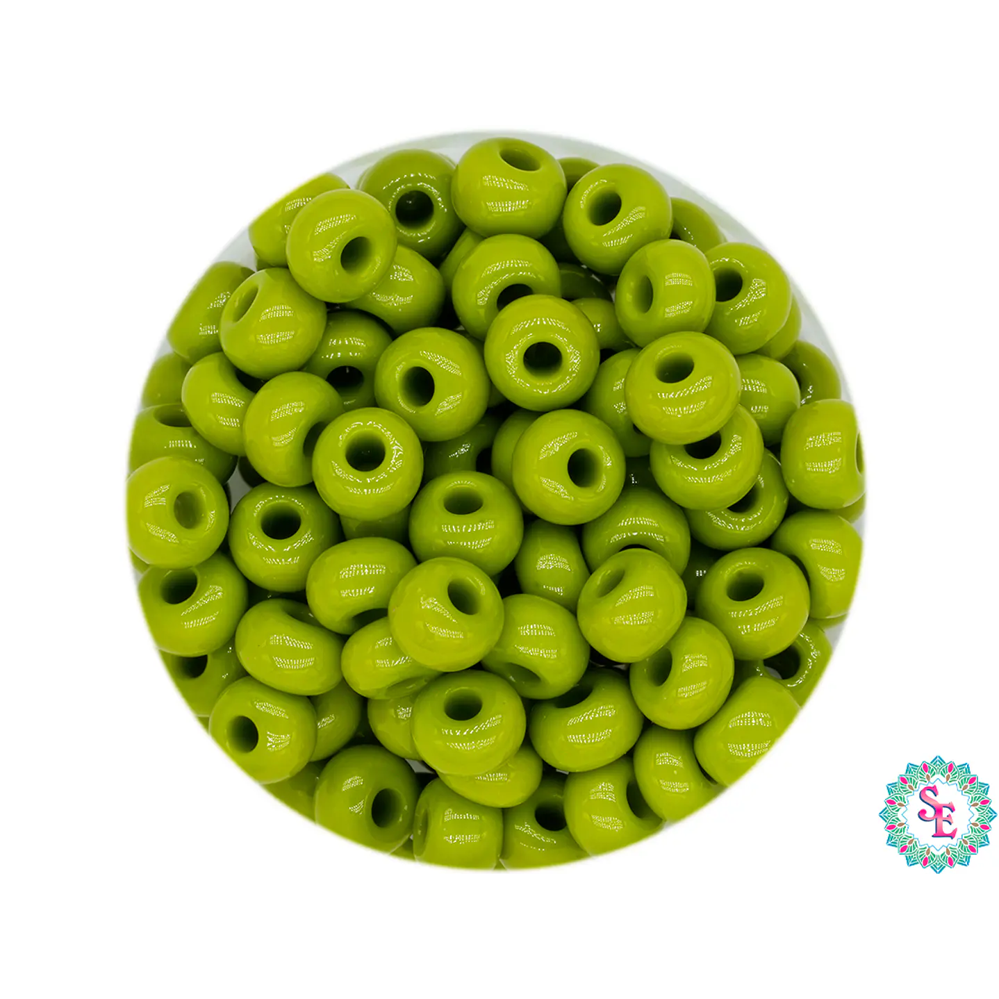 CHAQUIRA CHECA 6/0 VERDE OLIVA PAQUETE X 20 GRAMOS ( 296 UNIDADES APROX) 1